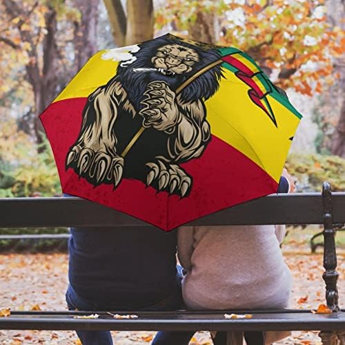 אריה יהודה עשב עשן עמיד לרוח נסיעות קומפקטי מטרייה מתקפל אוטומטי מטריות עבור גשם תרמיל רכב
