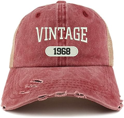 חנות הלבשה אופנתית וינטג '1968 הרקמת יום הולדת 51 כובע אחורי של משאיות משולבות